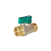 Vanne à boisseau sphérique double filetage mâle DN15 1/2'' sur mesure - Vanne d'arrêt à poignée courte épaissie double filetage mâle en acier inoxydable 304