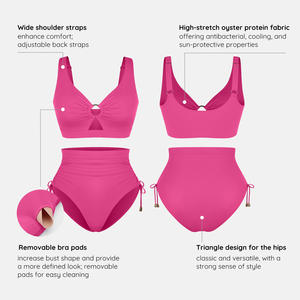 Traje de Baño de Dos Piezas con Control de Abdomen Ajustable y Logotipo Personalizado, Superventas <span class=keywords><strong>en</strong></span> <span class=keywords><strong>Tiktok</strong></span>, Traje de Baño de Talla Grande para Fitness, Ropa de Playa - Product Image 3