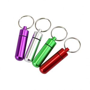 Llavero impermeable de alta calidad, contenedor de pastillas de Metal, pastillero de aluminio personalizado, pastillero de llavero/ - Product Image 5