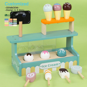 EDULAND OEM ODM Juguetes Educativos para Niños, Juego de Imitación, Casa de Juegos, Juguete de Cocina de Madera, Set de Helados de Simulación para Niñas - Product Image 3