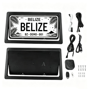 <span class=keywords><strong>Plaque</strong></span> d'immatriculation universelle télécommandée Belize avec cadre standard américain pour affichage du véhicule et <span class=keywords><strong>plaque</strong></span> de couverture dissimulée - Product Image 1