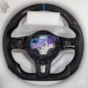 Assurance qualité cuir perforé LED volant en Fiber de carbone pour Volkswagen <span class=keywords><strong>Golf</strong></span> 7.5 gti volant de voiture - Product Image 4