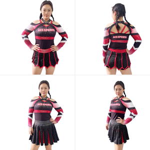 <span class=keywords><strong>Professionnel</strong></span> Fille Compétition Cheerleader <span class=keywords><strong>Costume</strong></span> École Cheer Équipe Uniformes Noir Cheerleading Sportswear Fille Cheerleader <span class=keywords><strong>Costume</strong></span> - Product Image 6