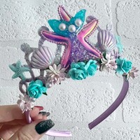Serre-tête en plastique fait main SuPoo pour le 2e anniversaire - Couronne de fleurs, diadème de princesse pour filles, décorations mignonnes pour fête d'anniversaire de 2 ans