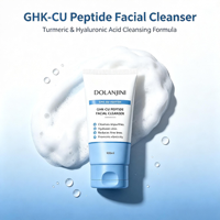 Nettoyant Visage OEM Marque Privée au Peptide de Cuivre GHK-CU, Nourrissant, Anti-Âge, Doux, au Curcuma Coréen et à l'Acide Hyaluronique