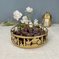 Ensemble de 3 bols à fruits ovales dorés rétro, décoration de table pour le Ramadan, Eid Mubarak, décoration de fête, décoration intérieure pour la maison et les fêtes