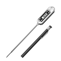 Termometer BBQ Anti Debu dan Anti Cipratan, Termometer Daging Digital dengan Bodi dan Probe yang Dapat Dicuci untuk Memasak di Luar Ruangan, Grill, Smoker, dan Dapur