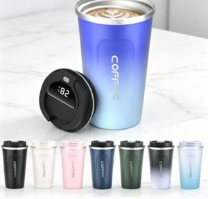 Mug de voyage isotherme intelligent à double paroi 380 ml avec affichage LED de la température, en acier inoxydable 18/8, pour café et eau - Product Image 3