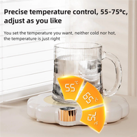 Plaque chauffante intelligente USB pour tasses avec chargeur sans fil, fonction de temporisation et maintien de température constante, chauffe-tasse électrique pour la maison et le bureau