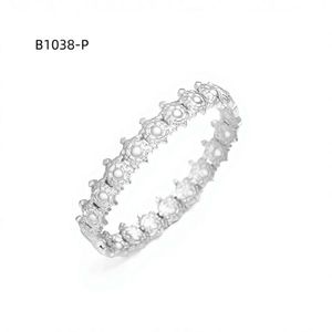 Amy Amy Fashion <b>Bangle</b> B1038 <b>Silver</b> Plated Zircon Tennis <b>Bracelet</b> Women's Classic Jewelry Gift - Product Image 1