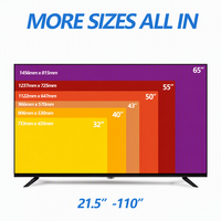 Téléviseur intelligent LED HD original 2K 4K avec système Google, sans cadre, grand format 32-115 pouces, fréquence de rafraîchissement 120Hz, téléviseur pour hôtel