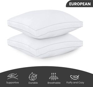 Almohadas Utopia Bedding, Tamaño Europeo (Blanco), Juego de 2, Calidad de <span class=keywords><strong>Hotel</strong></span>, Refrescantes, Reforzadas, para Dormir de Lado, Boca Arriba o Boca Abajo - Product Image 2