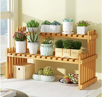 Étagère à double niveau en bambou massif, type échelle moderne, pour vitrine, rangement de pots et livres, salon, durable et écologique