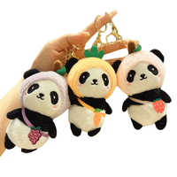 Porte-clés Mini Peluche Panda 15cm Porte-clés pour poupée Animaux en peluche mignons Jouets Promotion Pendentif Kawaii Peluche moelleuse Fruit Panda Porte-clés