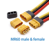 Faisceau de câbles personnalisé avec connecteur Amass 3 broches mâle/femelle MR/MT60 et gaine pour moteur brushless, câble en silicone