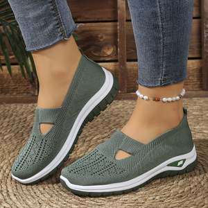 Zapatillas informales de verano para mujer, zapatillas deportivas antideslizantes transpirables con estilo para caminar, zapatos planos para correr para mujer - Product Image 2