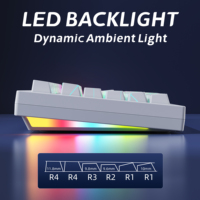 Teclado Mecánico Zornher ZH870, Silencioso, Blanco, Diseño de Telaraña, RGB, Inalámbrico Trimodal, para Gamers Modernos