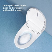 WC intelligent en céramique léger avec bouclier en mousse intégré, fixation au sol, chasse d'eau Super Vortex sans limite de pression d'eau, UV