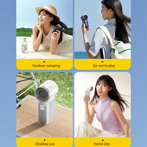 พัดลมมือถือขนาดเล็กแบบพับได้ พกพาสะดวก ชาร์จ USB ได้ สายคล้องคอ จอแสดงผล LED เหมาะสำหรับเดินทาง ท่องเที่ยว เครื่องทำความเย็นขนาดเล็ก - Product Image 6