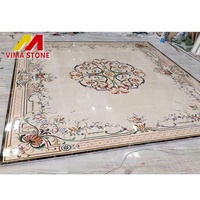 Carrelage de sol en marbre à motif incrusté par jet d'eau de l'usine de marbre de Yunfu pour villas, palais et maisons