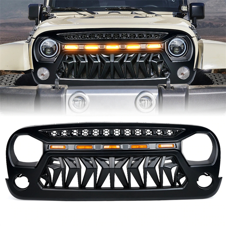ABS Angry Face Offroad 4x4 автомобильные аксессуары Решетка переднего бампера Решетка для Jeep Wrangler JK YJ аксессуары 2007-2018