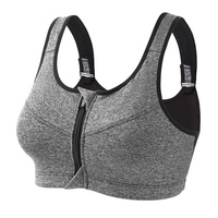 Bán Buôn Tùy Chỉnh Nylon Spandex Thể Thao Người Lớn Phụ Nữ Sexy Ladies Thể Thao Cộng Với Kích Thước Tank Top Bra Thể Dục Dây Kéo Zip Up Áo Ngực Thể Thao