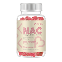 Gummies de NAC (N-acétylcystéine) 600 mg, marque privée OEM, compléments végétaliens purs, saveur fraise naturelle, antioxydant pour adultes