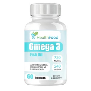 Capsules de Gel Molle de Graisse Totale d'Huile de Poisson Oméga 3 à Marque Blanche – Favorise la Santé du Cœur, du Cerveau et des Articulations, Gestion de l'Énergie – Flacon de 60 Comprimés - Product Image 1