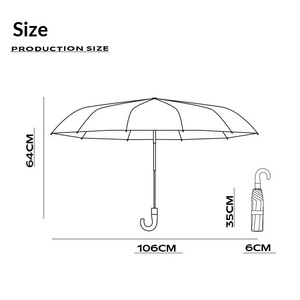 New 10-Bone Wood Curved Handle Business <b>Automatic</b> <b>Umbrella</b> with Full-<b>Automatic</b> One-Button Open/Close Printable Advertising Spot - Product Image 2