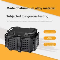 Caja Superior para Motocicleta de Aleación de Aluminio Estilo Blindado de 45L, Caja Trasera Impermeable para Motocicleta Eléctrica, Placa Base de Liberación Rápida Universal