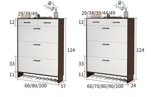 Wholesale Artificial Board Ultra Thin Shoe Storage Cabinet Modern Entrance Hall Furniture Shoe Rack with Doors - Product Image 6