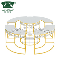 Nouvelle conception de table à gâteau ronde en acier inoxydable pour fêtes, anniversaires et Noël