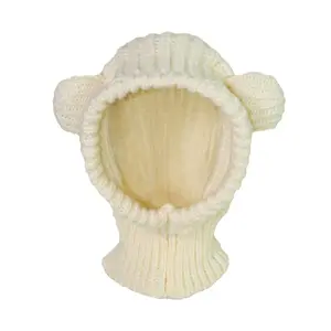 小さなクマ漫画厚い暖かい耳の首の保護冷たいヘッドギア統合秋冬かわいい多機能ぬいぐるみ帽子スカーフ