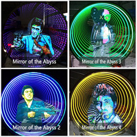 Miroir LED 3D personnalisable coloré pour intérieur et extérieur, effet infini multicouche, néon abyssal pour la maison et le bureau