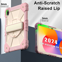 Étui antichoc Armor pour Huawei MatePad SE 11 2024 avec support rotatif à 360°, dragonne et bandoulière, bicolore OEM ODM