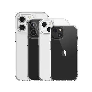 Capa de celular amortecedor de plástico transparente, capa tpu macia para iphone nova 2021 6 7 8 xs xr 11 12 13 pro max