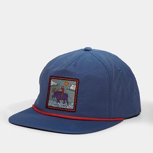 Casquettes Snapback en nylon non structurées à 5 panneaux avec patch tissé personnalisé OEM et cordon, style mode - Product Image 5