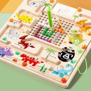 Juguete de Madera Montessori para Niños Pequeños, Juego de Mesa para Aprender los Colores, Laberinto de Dinosaurios - Product Image 4