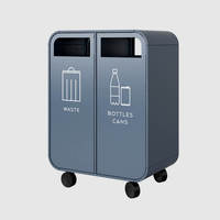 Compartiment de recyclage 3 déchets métalliques recyclage poubelles Ss Restaurant intérieur stockage Public poubelle 32 gallons poubelle