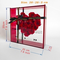 Cadeau de luxe en gros pour la Saint-Valentin 2026 2027, 18 fleurs éternelles conservées dans une boîte en acrylique