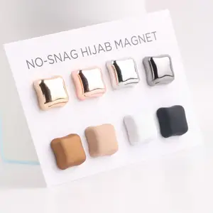 Logo Personalizzato personalizzato Perni della Sciarpa spille in metallo di forma quadrata musulmano headwear nessun intoppo hijab magneti