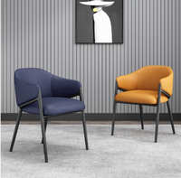 Chaise de salle à manger moderne en cuir PU avec structure métallique, imperméable, pour restaurant, hôtel, usage domestique, mobilier de salle à manger léger