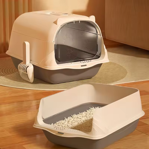 Bac à litière pour chat entièrement fermé, anti-fuite, anti-odeur, grande capacité, en matériau PP imperméable et épaissi - Product Image 4