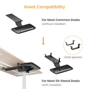 Ergonomic trượt có thể điều chỉnh underdesk Kệ máy tính xoay dưới bàn Khay bàn phím với chuột Pad cho chơi game nhà văn phòng bàn - Product Image 3