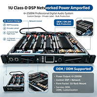 Amplificateur de puissance numérique professionnel 1U Classe-D 4x2500W (DSP), idéal pour les fêtes et les scènes extérieures ; prend en charge l'OEM/ODM.