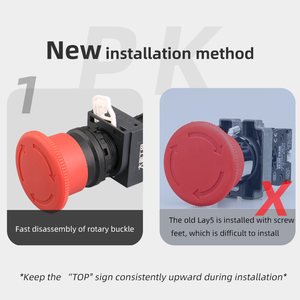 Y5 loạt IP65 không thấm nước màu đỏ 22mm chuyển 1no1nc Nút dừng khẩn cấp với 10A tối đa hiện tại cho hộp điều khiển công suất - Product Image 4