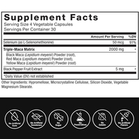 OEM ODM Maca Max Premium suppléments à base de plantes Offre Spéciale Maca racine capsules mélange noir rouge jaune stimule la vitalité endurance hormonal