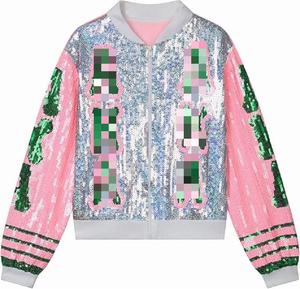Sorority Sequin Bomber Jacket Grande para AKA Spangly Mujer - Product Image 1