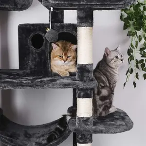 Arbre à chat maison rotin bambou osier lit <span class=keywords><strong>château</strong></span> luxe grand 62 pouces avec litière arbre à chat maison - Product Image 5