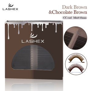 <span class=keywords><strong>Darkest</strong></span> Brown Collection Extensión de pestañas Individual Mink Color chocolate Pestañas postizas Brown Teal Mocha Extensión de pestañas - Product Image 2